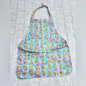 Handmade‎ Kids Cat Print Reversible Apron Handmade Kitchen & Craft Apron